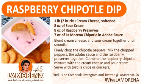 Recipe card for La Morena: Raspberry Chipotle Dip